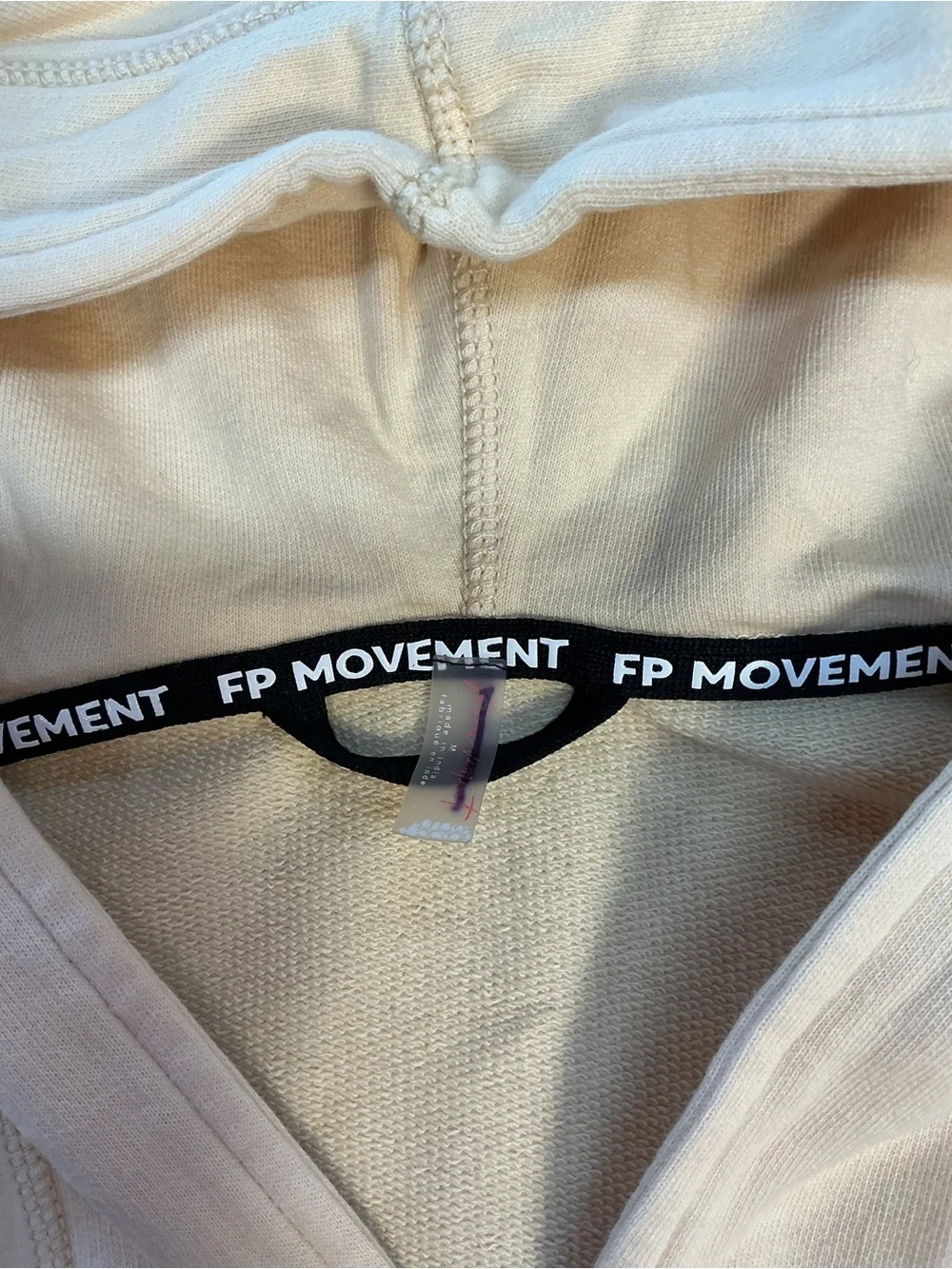 Free People Movement Cream Hooded Zip-Front Long Jacket Size M